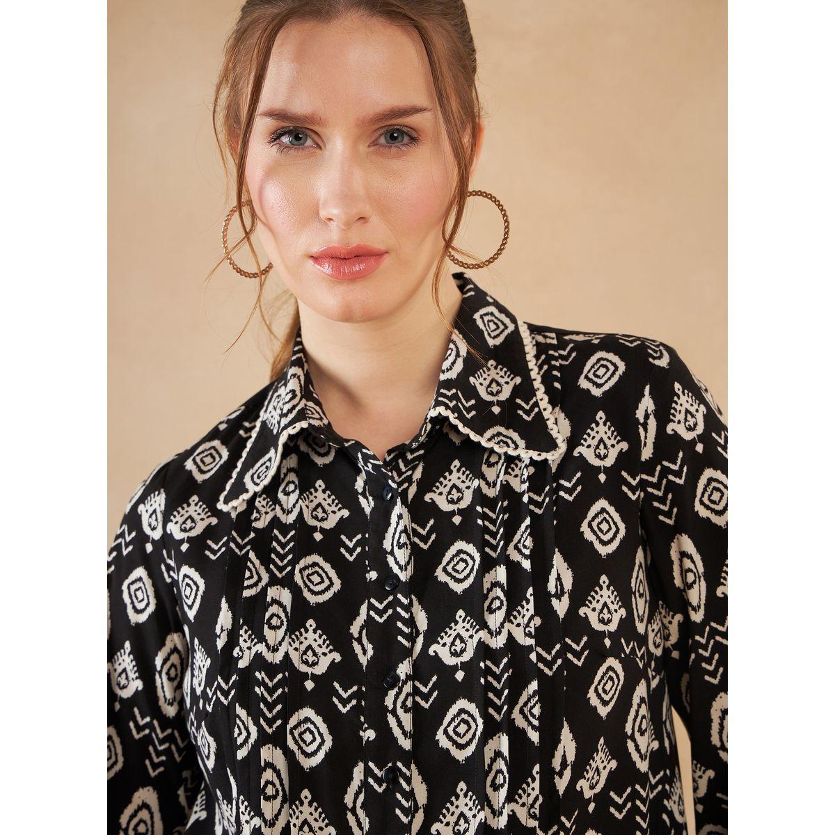 Femmella X Styli  Printed Button Up Shirt & Pant Co-Ords-women-clothing-coordsets-image-2