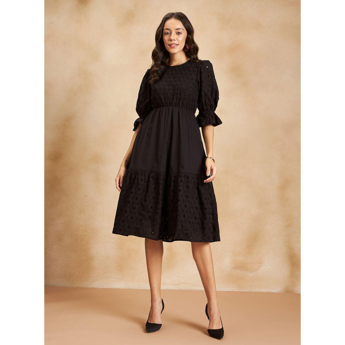 Femmella X Styli  Cotton Schiffli Tiered Midi Dress-women-clothing-dresses-image-2