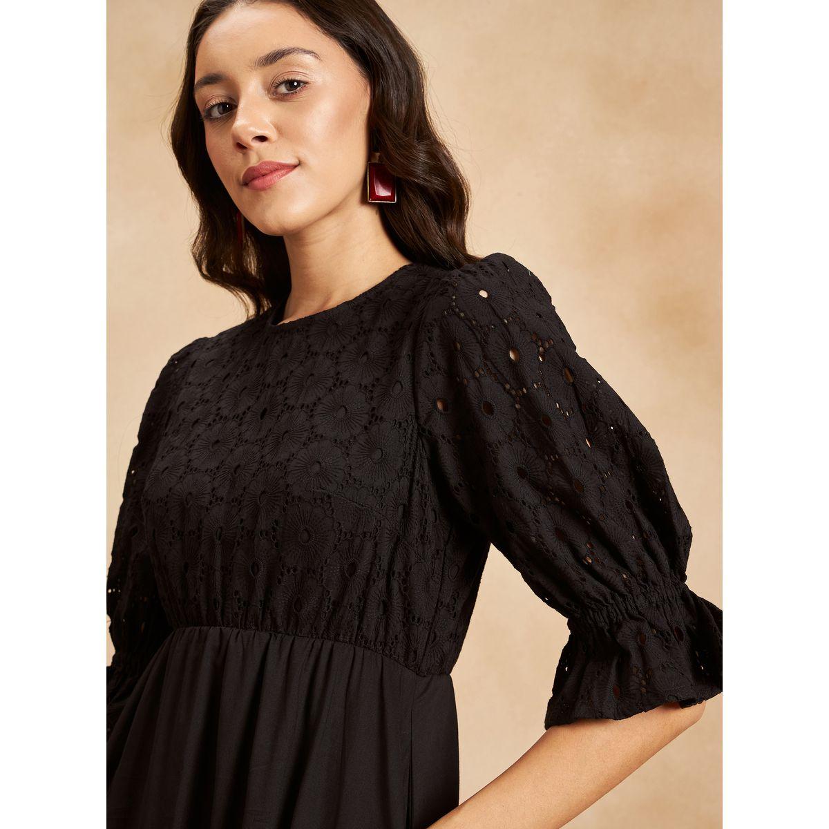 فستان ميدي بكسرات وتفاصيل مُطرّزة فِميلا × ستايلي-women-clothing-dresses-image-5