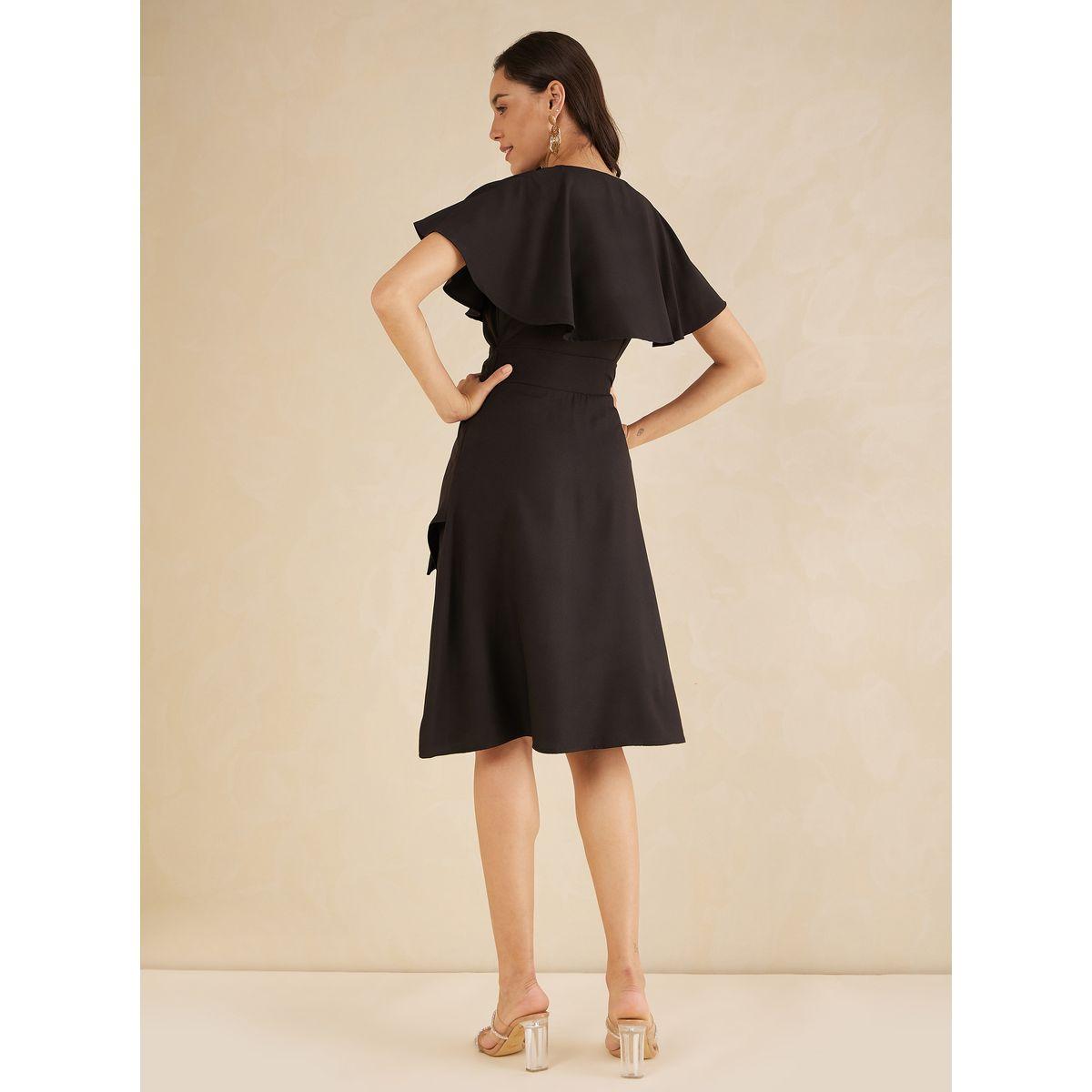 Femmella Cape Sleeves Wrap Style Midi Dress-women-clothing-dresses-image-3