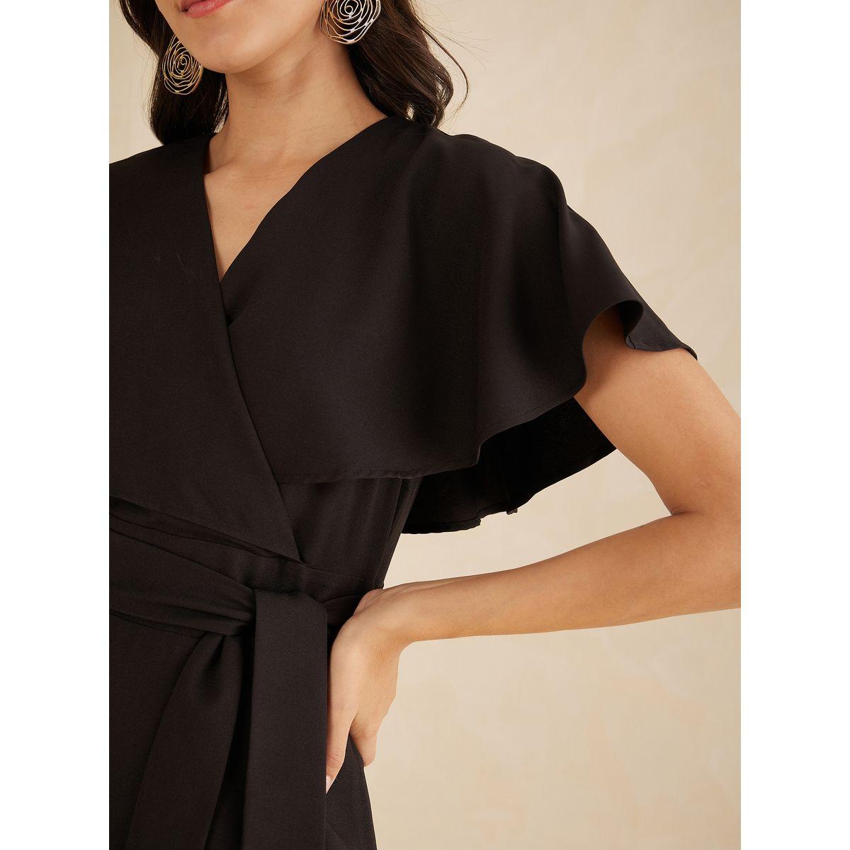 فستان ميدي بنمط لف واكمام كيب-women-clothing-dresses-image-4