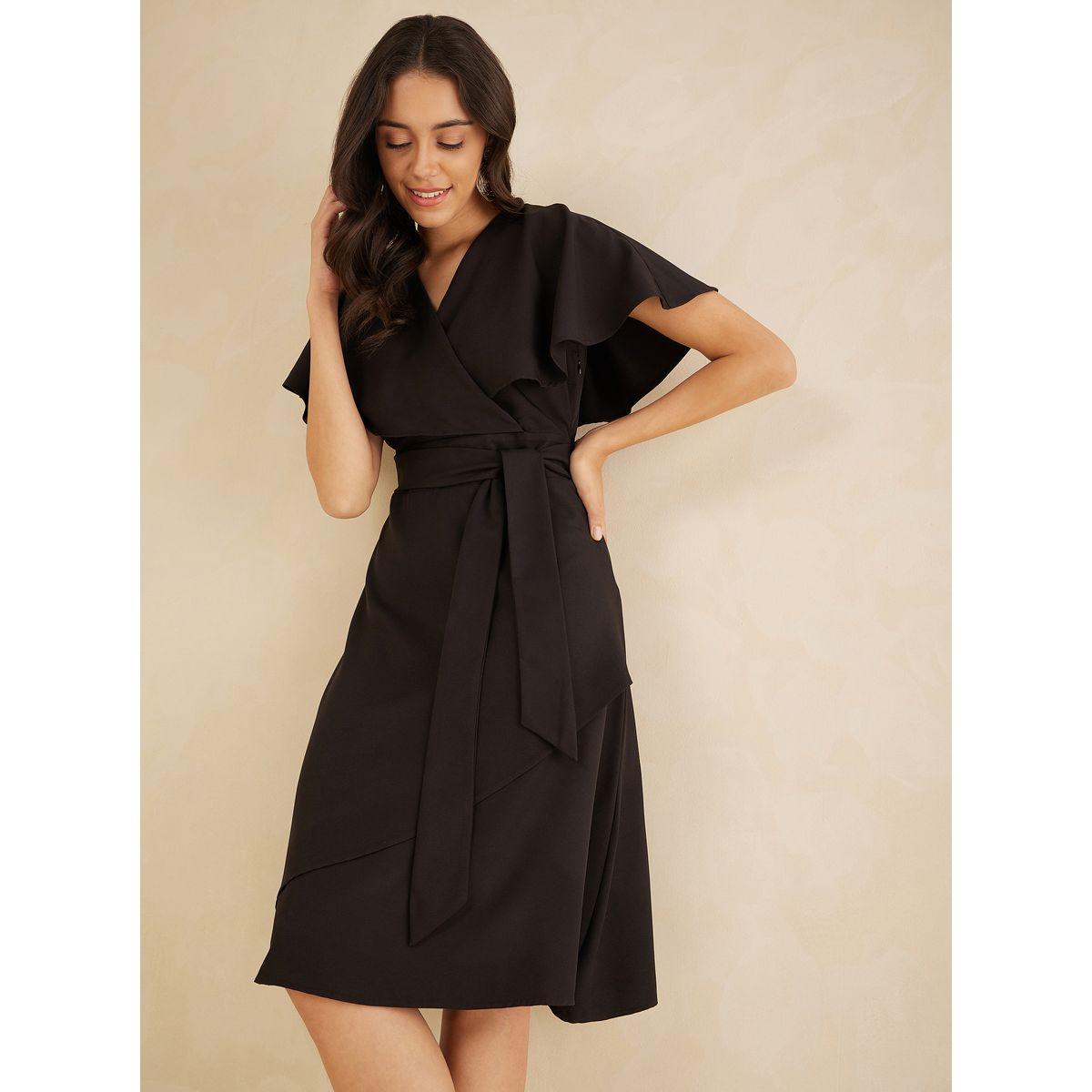 فستان ميدي بنمط لف واكمام كيب-women-clothing-dresses-image-6