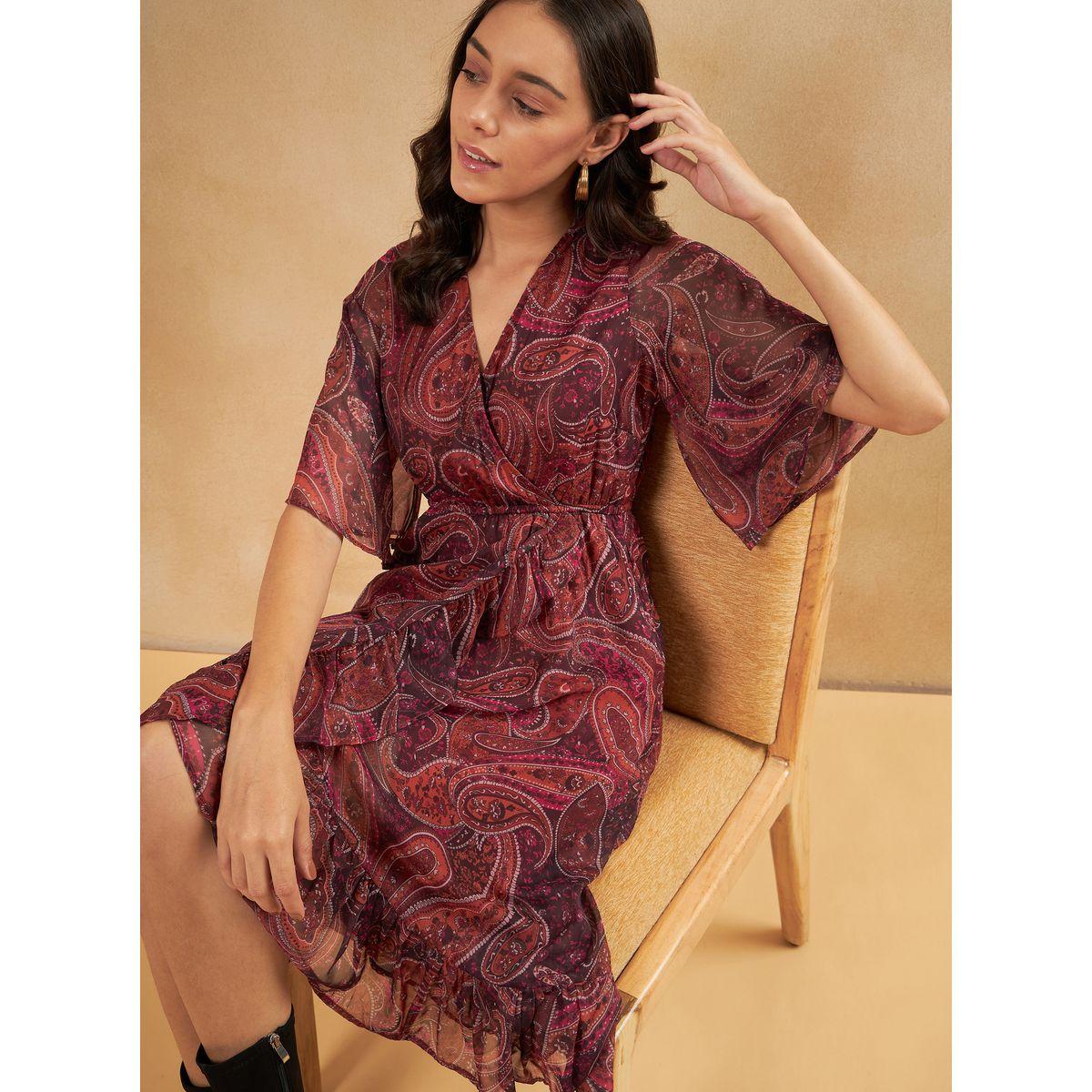 Femmella X Styli  Paisley Print Ruffle Hem Wrap Midi Dress-women-clothing-dresses-image-6