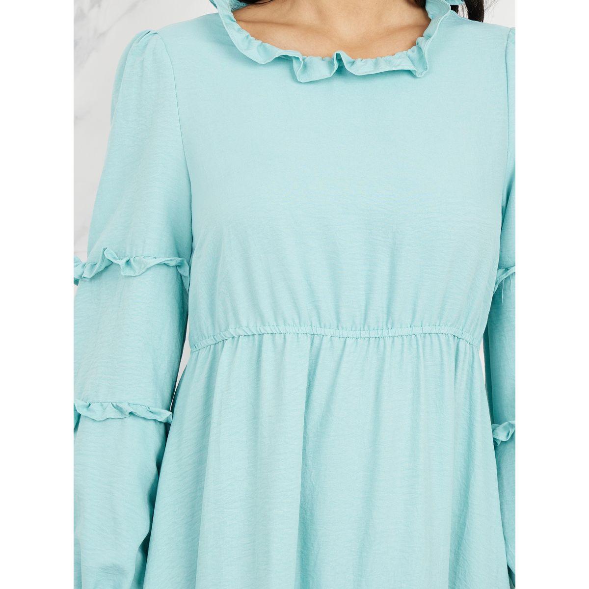 Styli Ruffle Detail A-Line Midi Dress-women-clothing-dresses-image-3