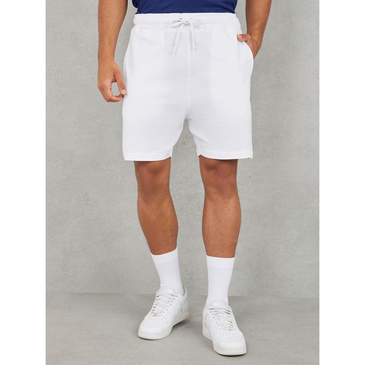 شورت محبوك بنمط وافل مع قصة عادية-men-clothing-bottoms-shorts-image-1