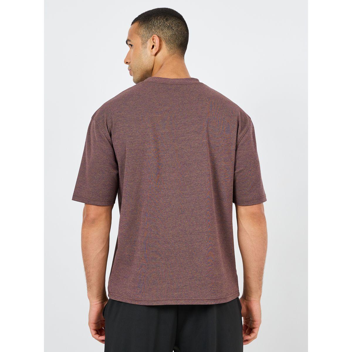 Styli Active Oversized Logo Print Melange Knit T-Shirt-men-clothing-sportswearandactivewear-tshirtsandpolos-image-4