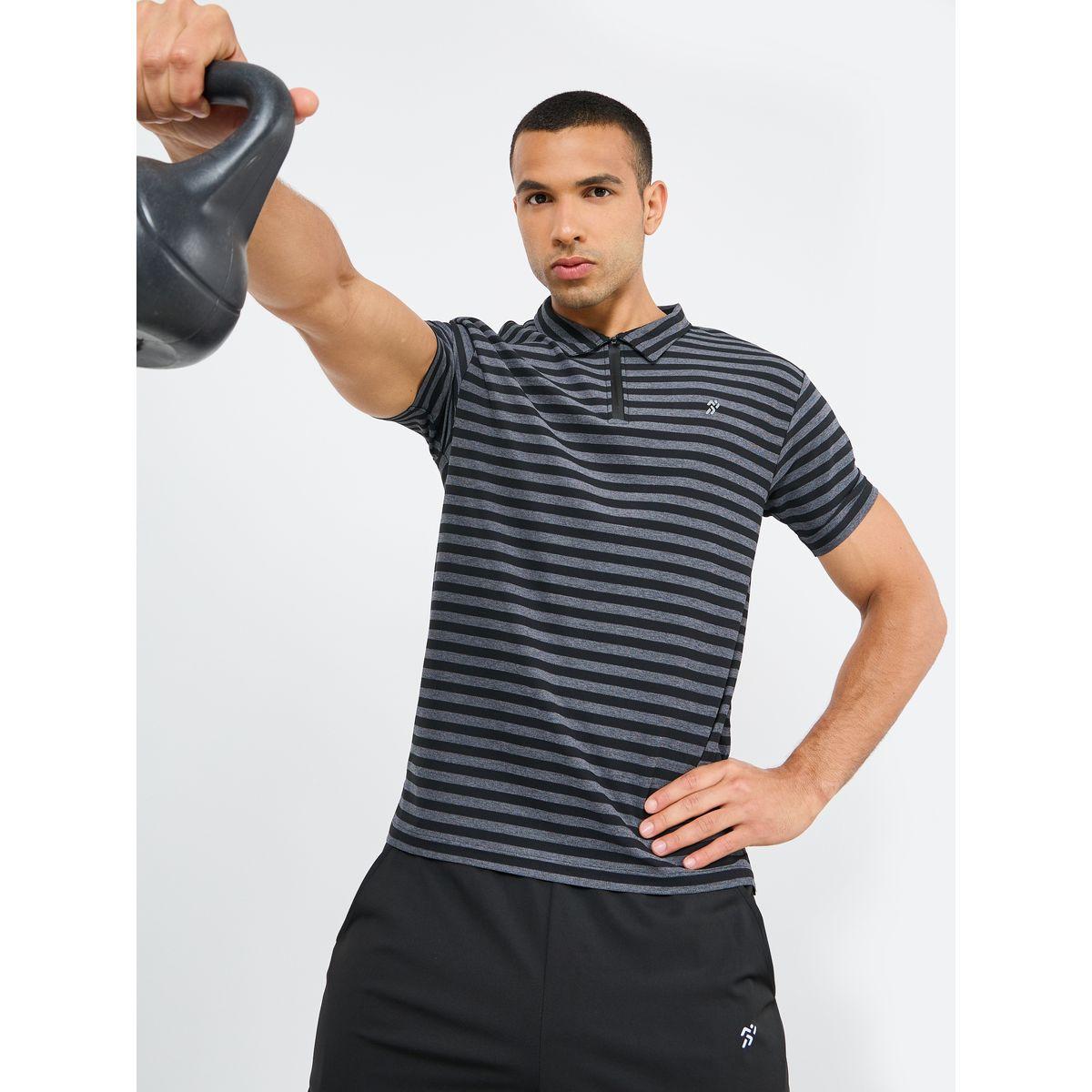 Styli Active Striped Silicon Tape Zip Detail Regular Polo-men-clothing-tshirtsandpolos-polos-image-1