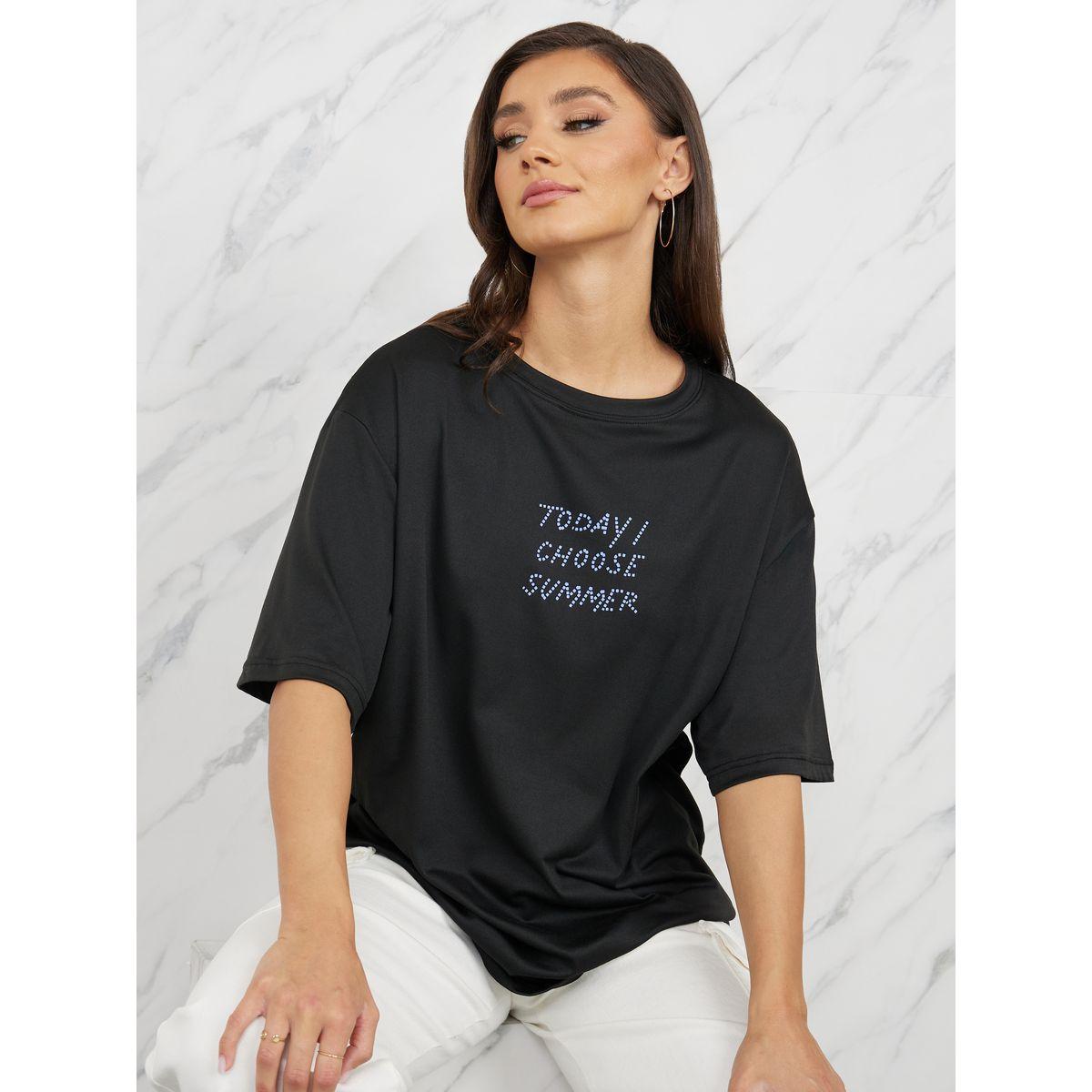 Styli Oversized Today I Choose Summer Print T-Shirt-women-clothing-tshirts-image-1