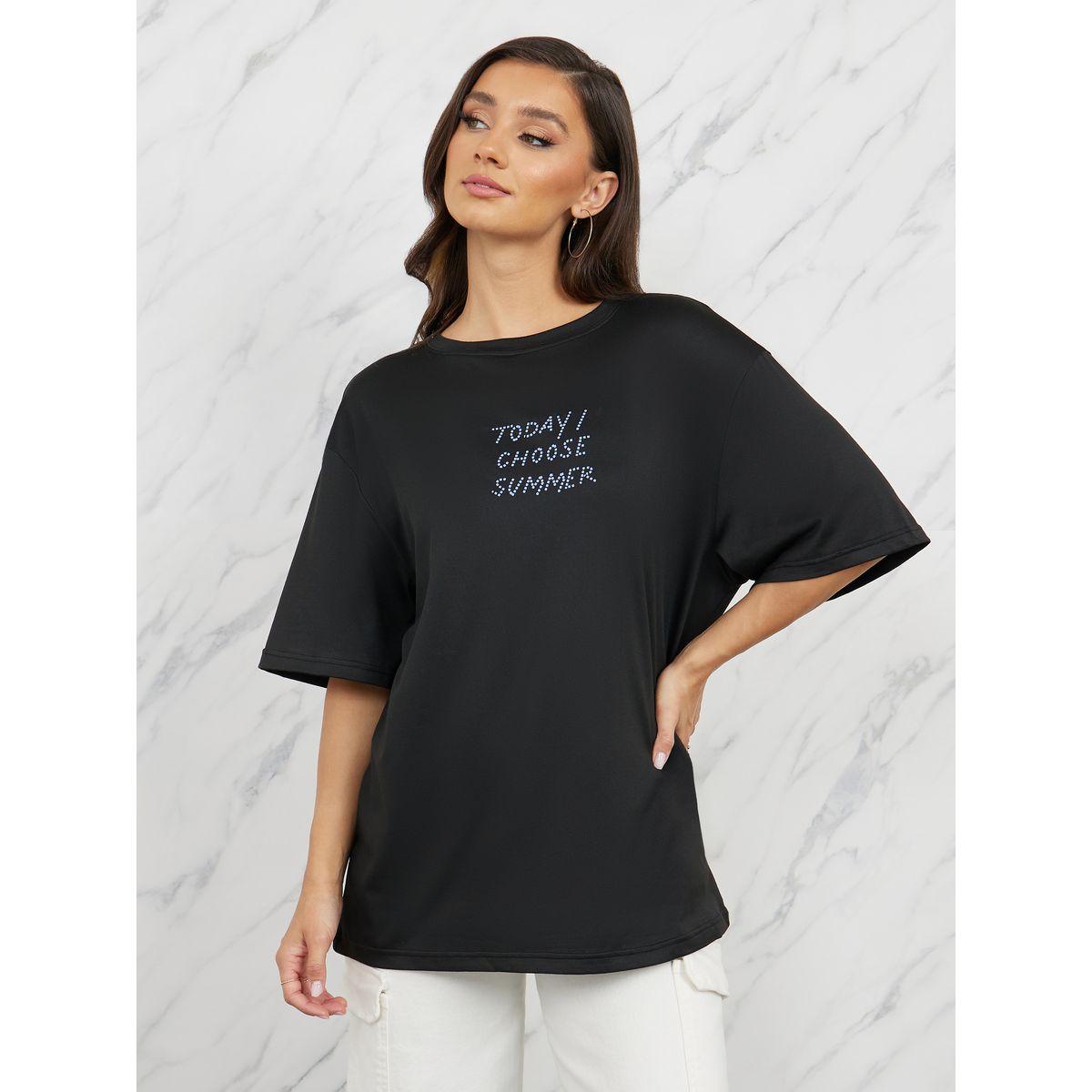 Styli Oversized Today I Choose Summer Print T-Shirt-women-clothing-tshirts-image-2