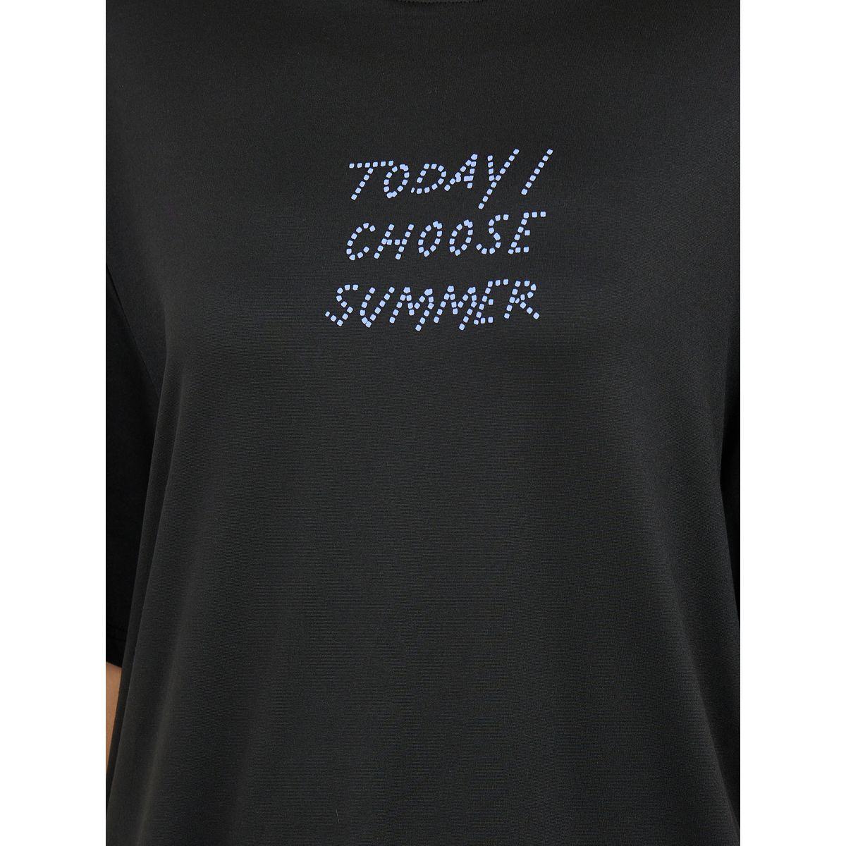 تيشيرت فضفاض مطبع بكتابة-women-clothing-tshirts-image-4