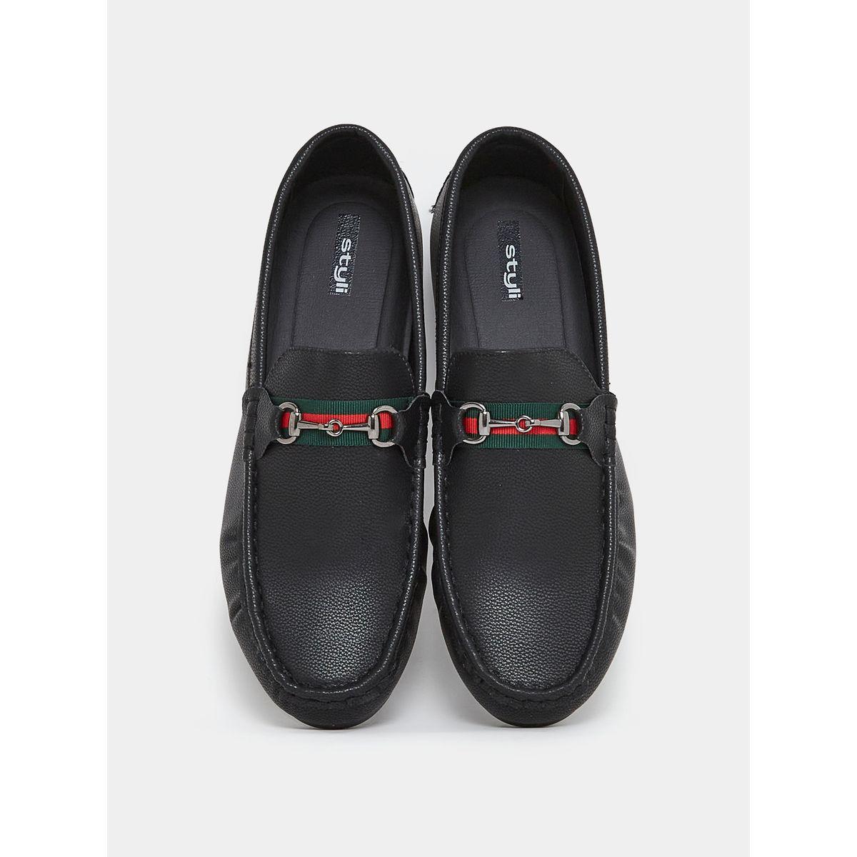Styli Metal Accent Tape Detail Casual Shoes Loafer-men-shoes-loafersandmoccasins-image-5