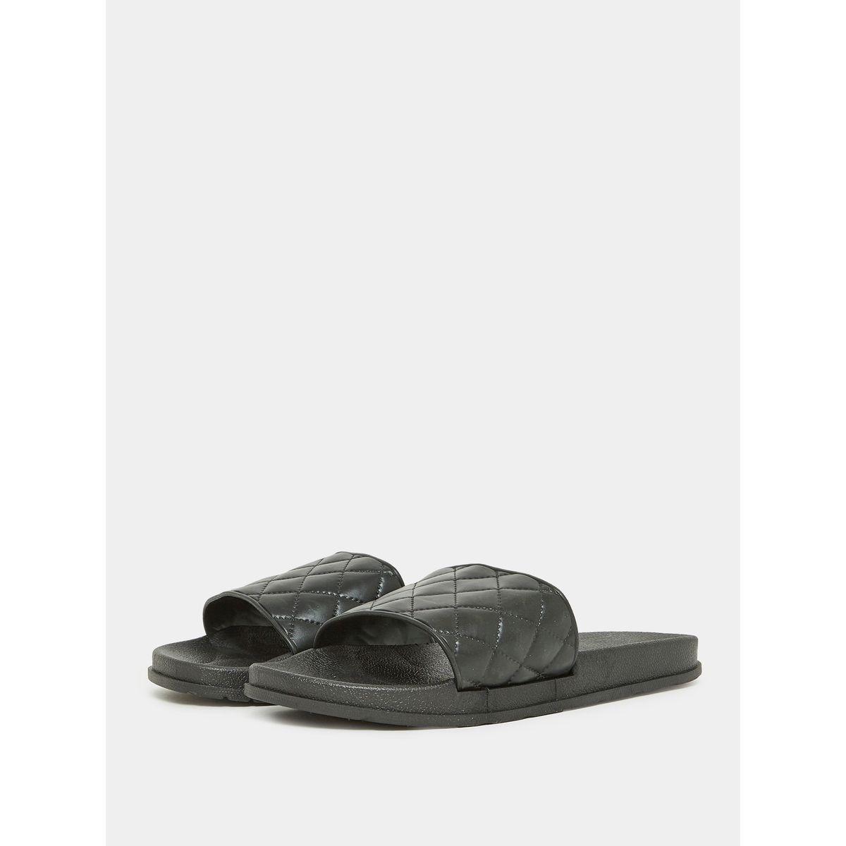 Styli Quilted Stitch Detail Band Flat Slides-men-shoes-flipflopsandslides-image-1