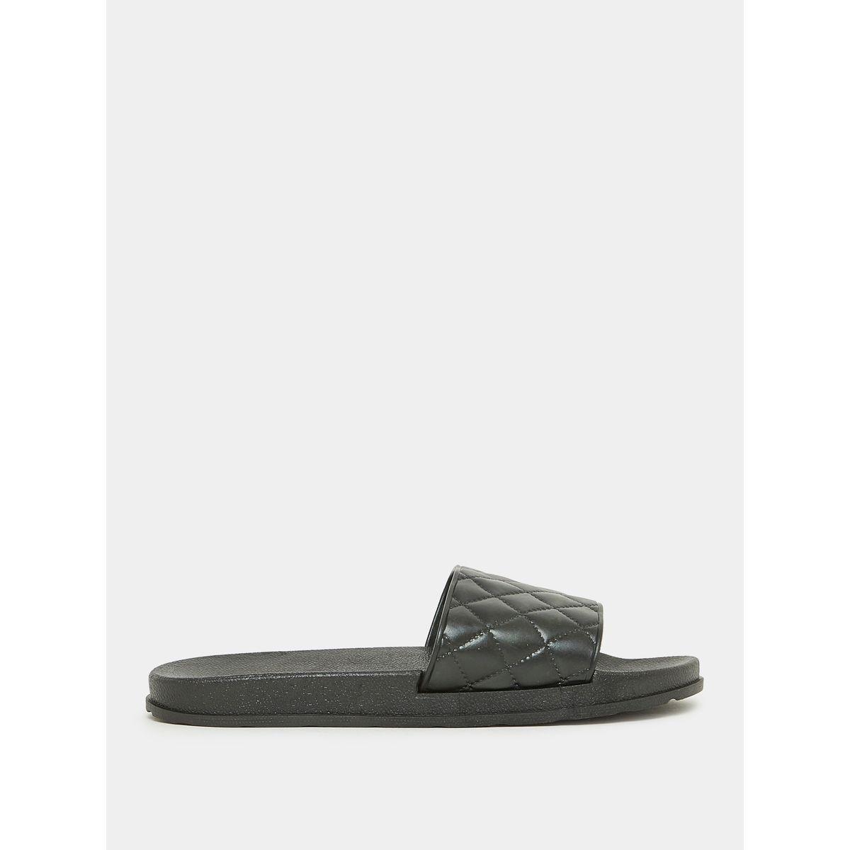 Styli Quilted Stitch Detail Band Flat Slides-men-shoes-flipflopsandslides-image-2
