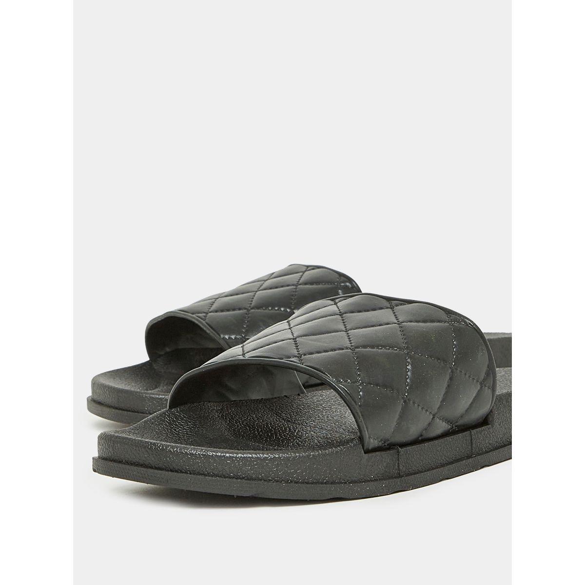 Styli Quilted Stitch Detail Band Flat Slides-men-shoes-flipflopsandslides-image-3