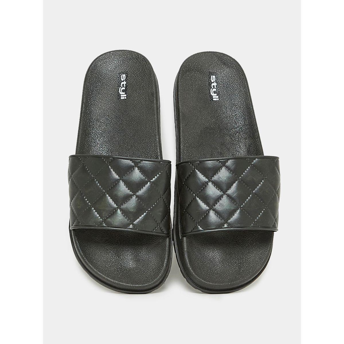 Styli Quilted Stitch Detail Band Flat Slides-men-shoes-flipflopsandslides-image-5