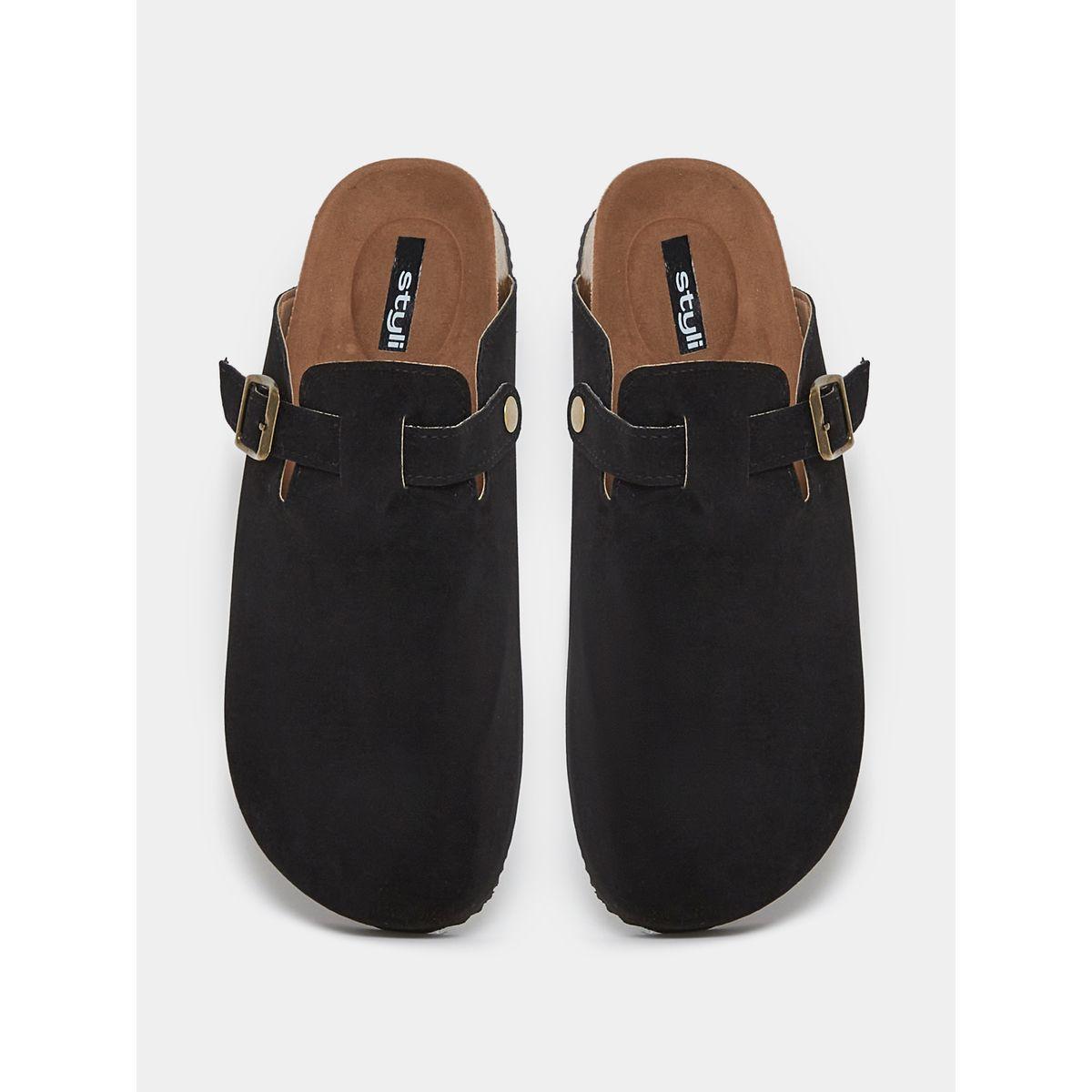 Styli Suede Buckle Platform Sole Clogs-men-shoes-sandals-image-5