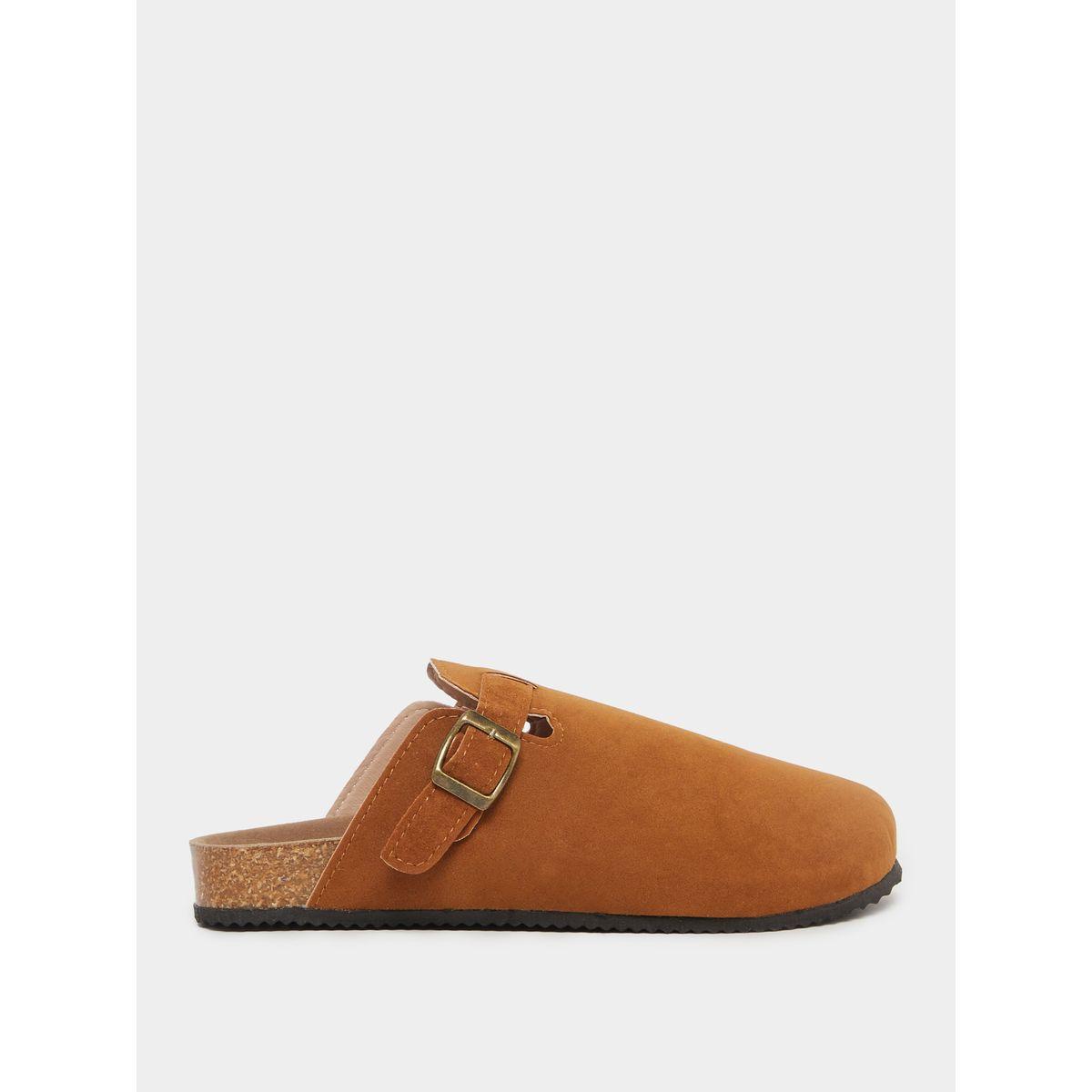 Suede Buckle Platform Sole Clogs-men-shoes-sandals-image-1