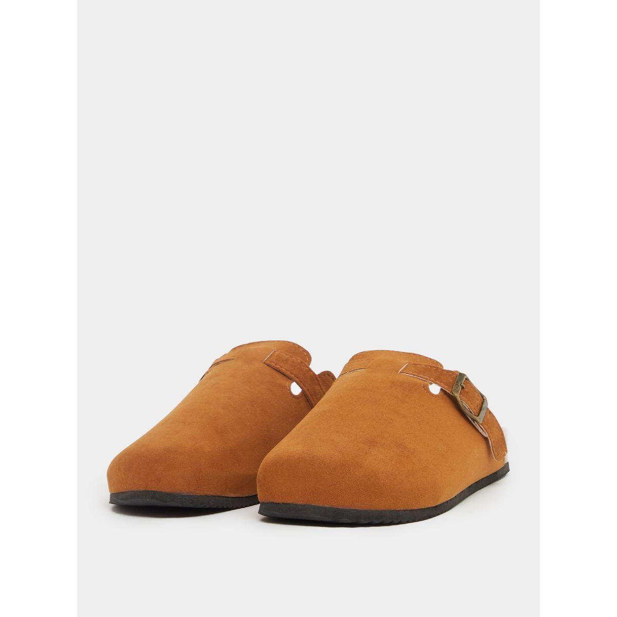 Suede Buckle Platform Sole Clogs-men-shoes-sandals-image-2