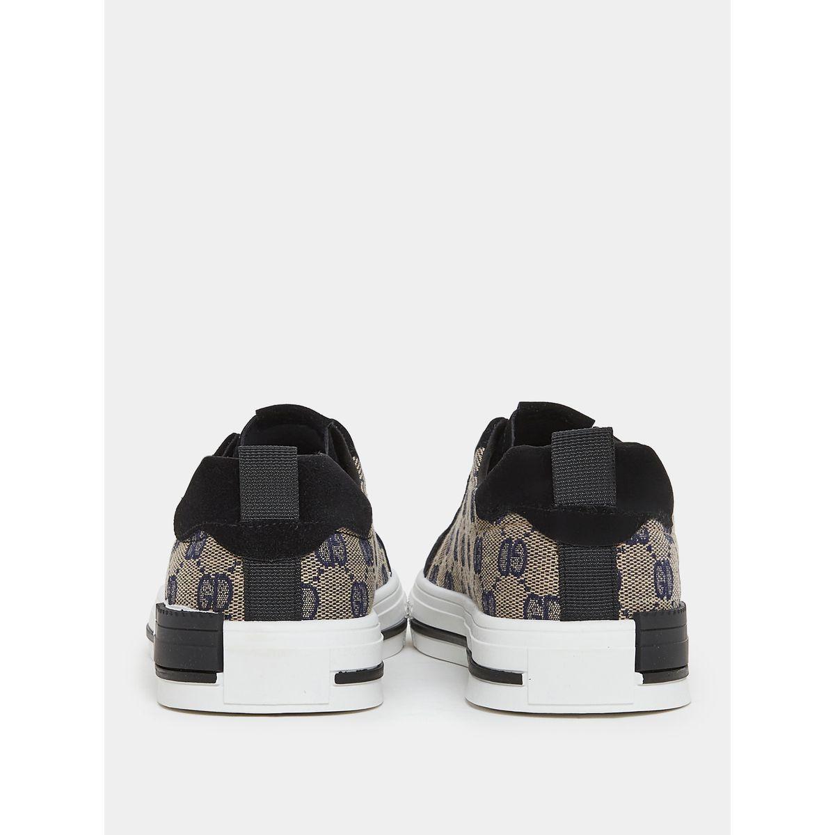 Styli Monogram Texture Platform Sole Lace Up Sneakers-men-shoes-sneakers-image-4