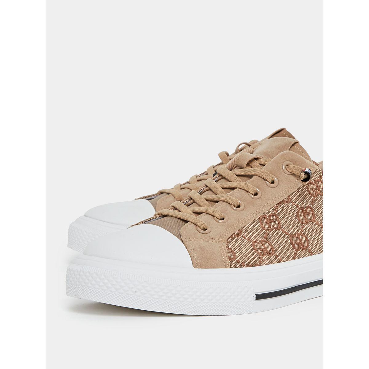 Styli Monogram Texture Platform Sole Lace Up Sneakers-men-shoes-sneakers-image-3