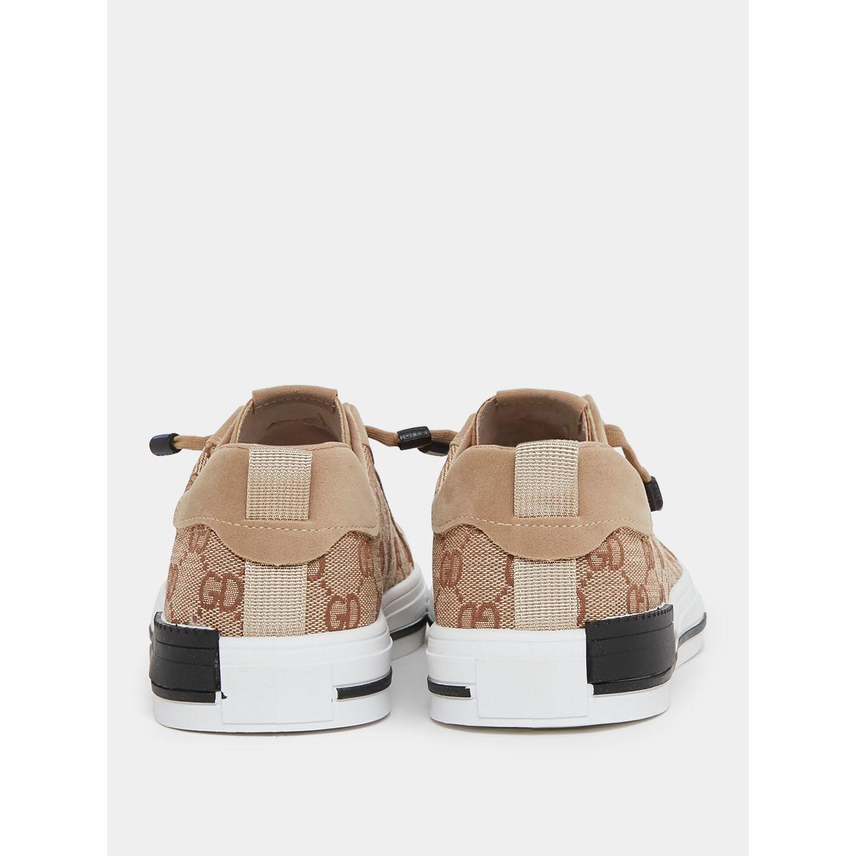 Styli Monogram Texture Platform Sole Lace Up Sneakers-men-shoes-sneakers-image-4