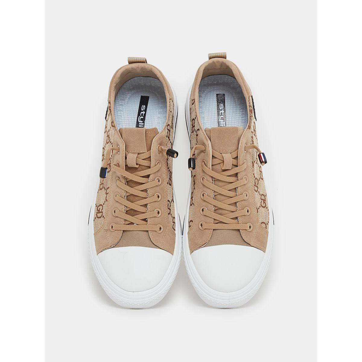 Styli Monogram Texture Platform Sole Lace Up Sneakers-men-shoes-sneakers-image-5
