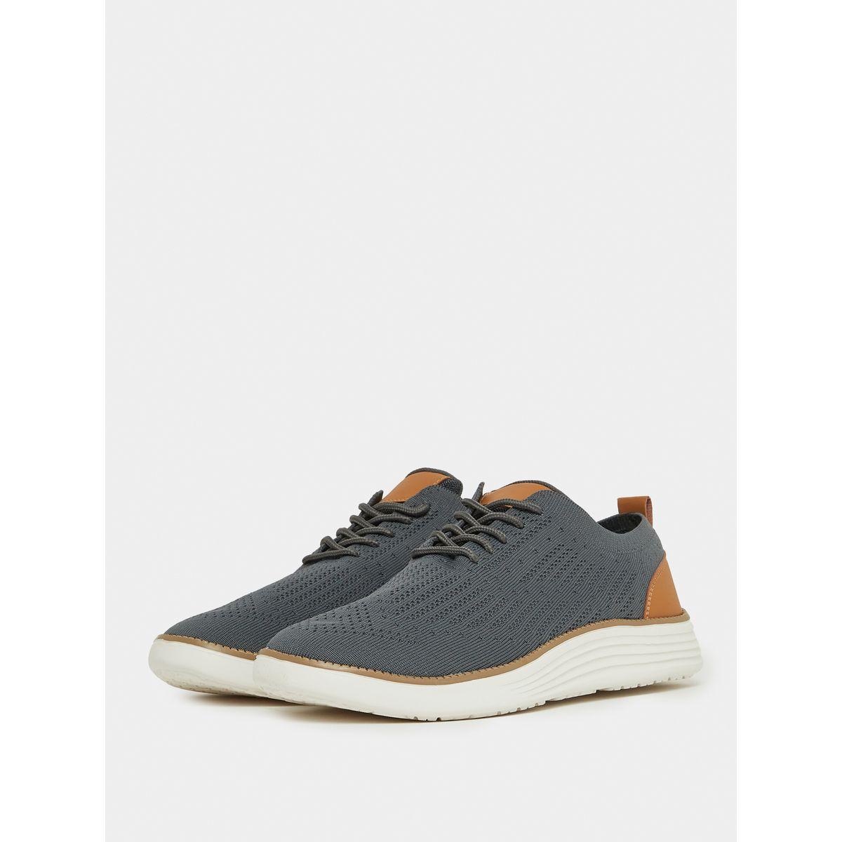Styli Contrast Heel Counter Casual Oxford Lace Up Sneakers-men-shoes-sneakers-image-2