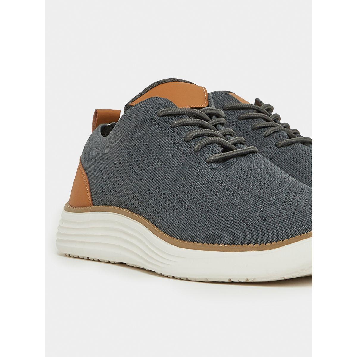 Styli Contrast Heel Counter Casual Oxford Lace Up Sneakers-men-shoes-sneakers-image-4