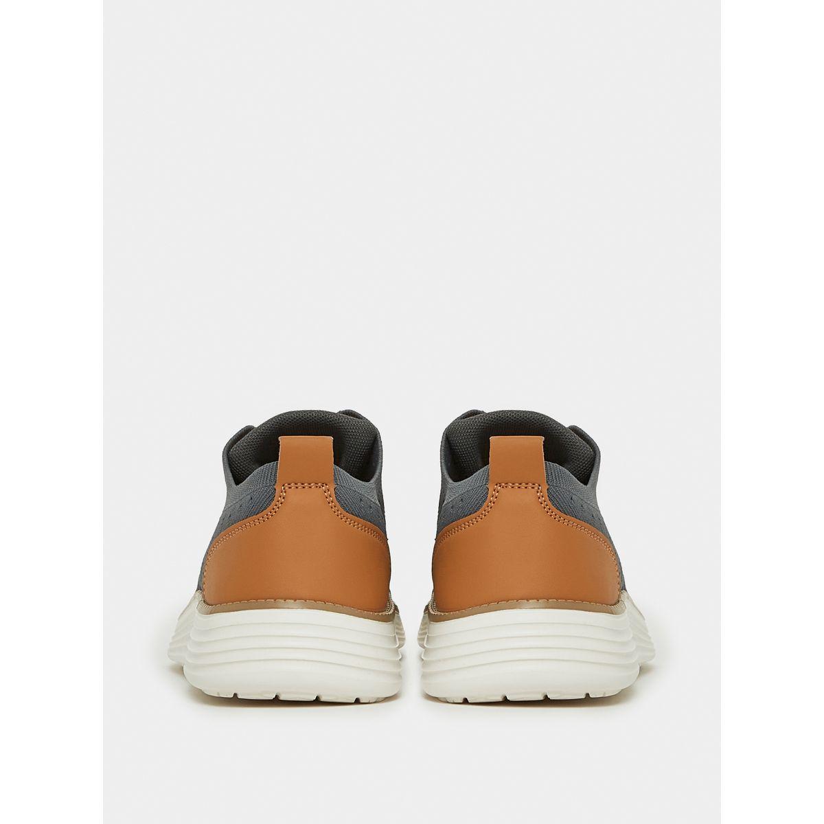 Styli Contrast Heel Counter Casual Oxford Lace Up Sneakers-men-shoes-sneakers-image-5