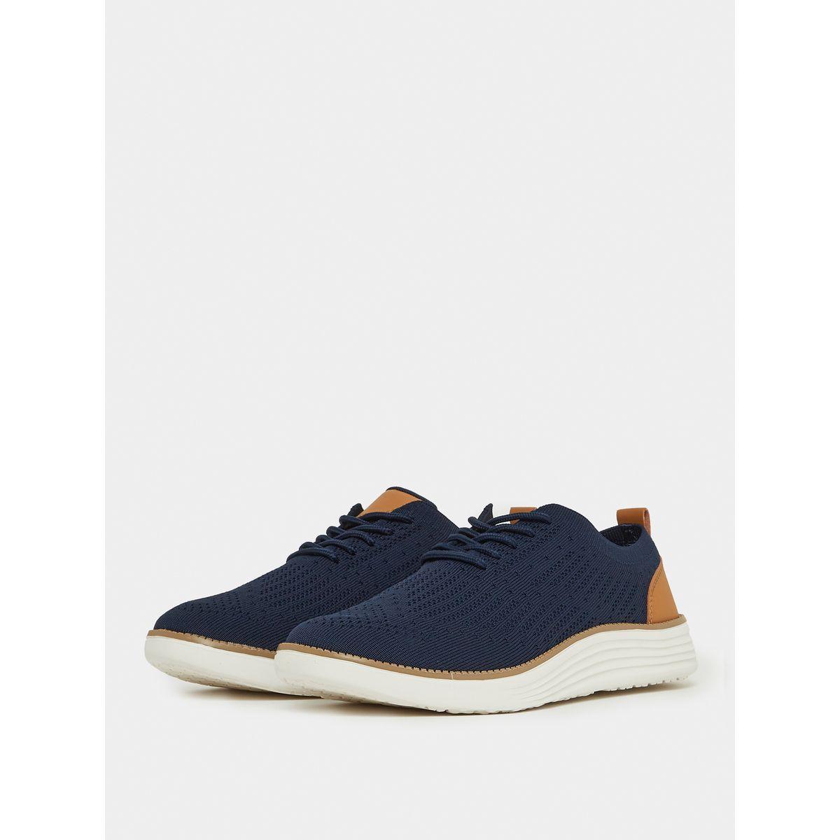 Styli Contrast Heel Counter Casual Oxford Lace Up Sneakers-men-shoes-sneakers-image-2