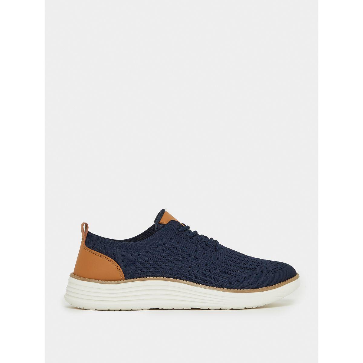 Styli Contrast Heel Counter Casual Oxford Lace Up Sneakers-men-shoes-sneakers-image-3
