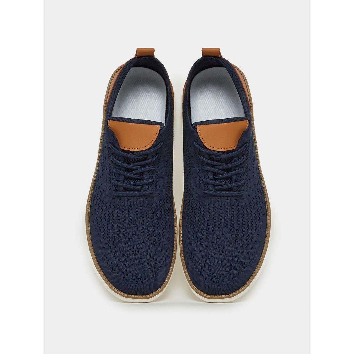 Styli Contrast Heel Counter Casual Oxford Lace Up Sneakers-men-shoes-sneakers-image-6