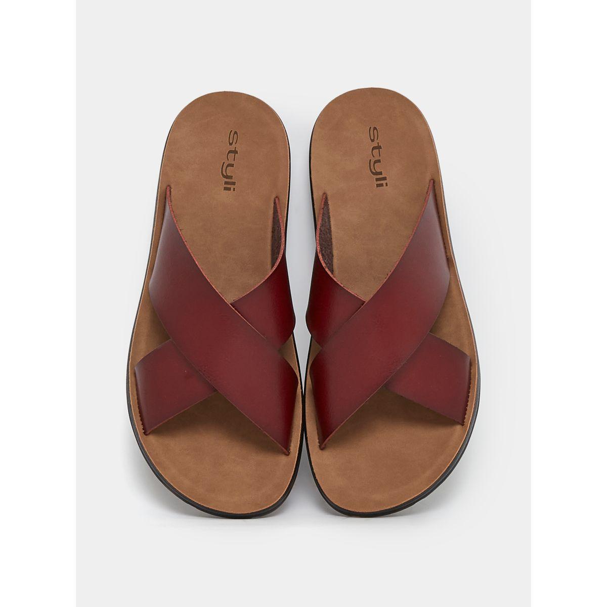 Styli Criss Cross Band Comfortable Sole Sandals-men-shoes-sandals-image-5