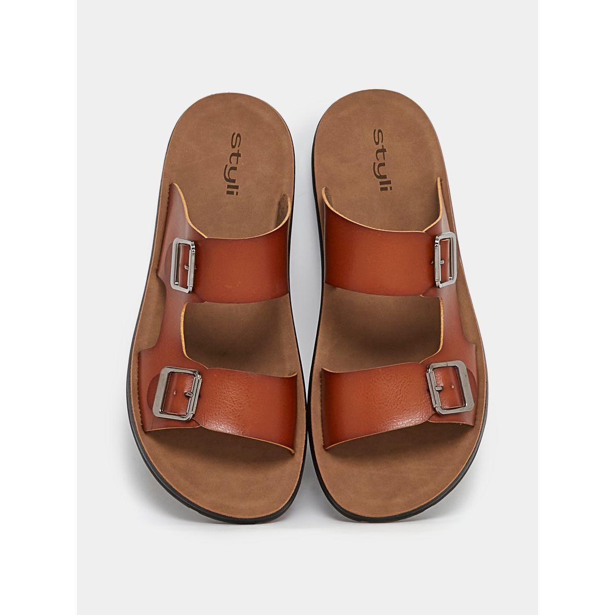 Styli Double Strap Buckle Detail Sandals-men-shoes-sandals-image-5