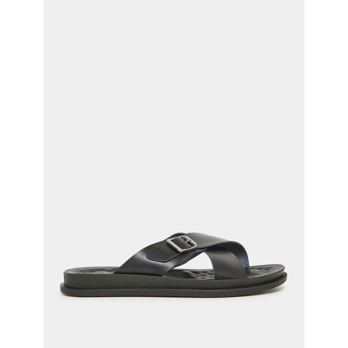 Styli Buckle Detail Criss Cross Strap Sandals-men-shoes-sandals-image-2