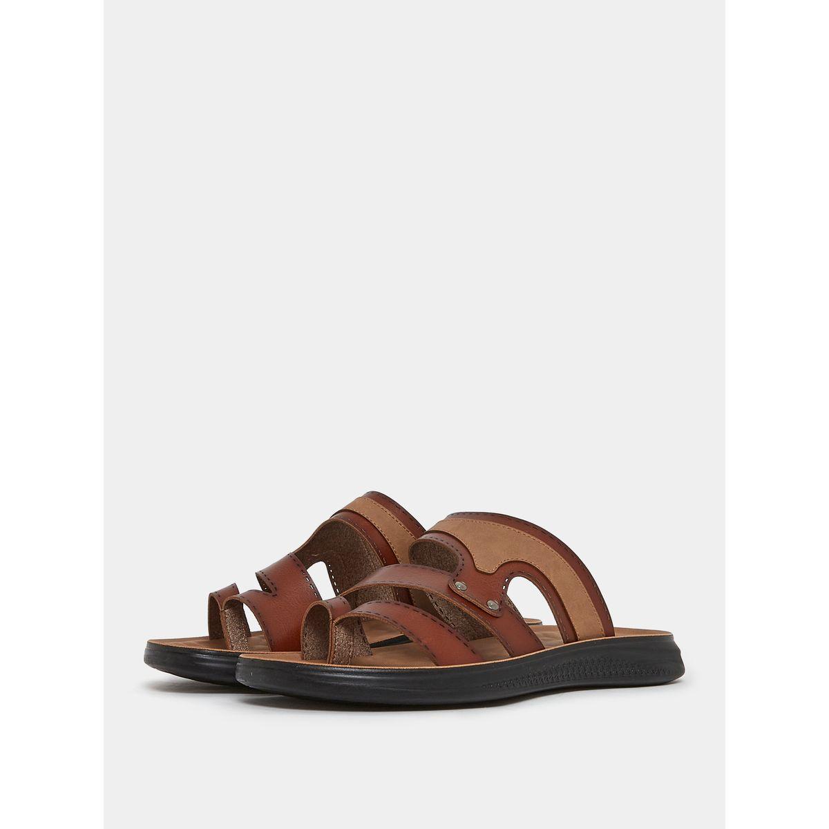 Styli Textured Open Toe Sandals-men-shoes-sandals-image-1