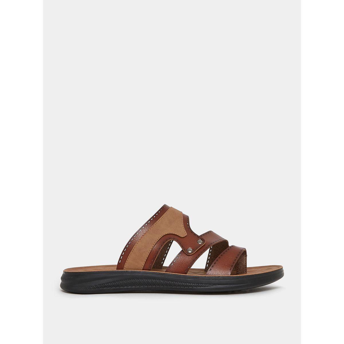 Styli Textured Open Toe Sandals-men-shoes-sandals-image-2