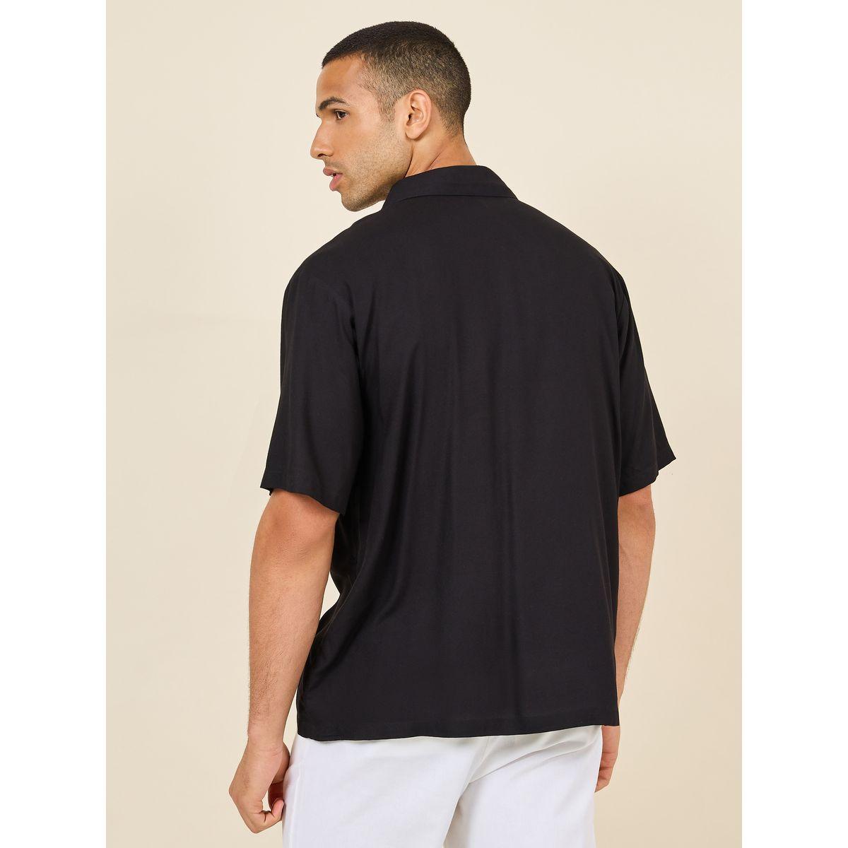 Styli Solid Resort Collar Relaxed Fit Shirt-men-clothing-shirts-image-4