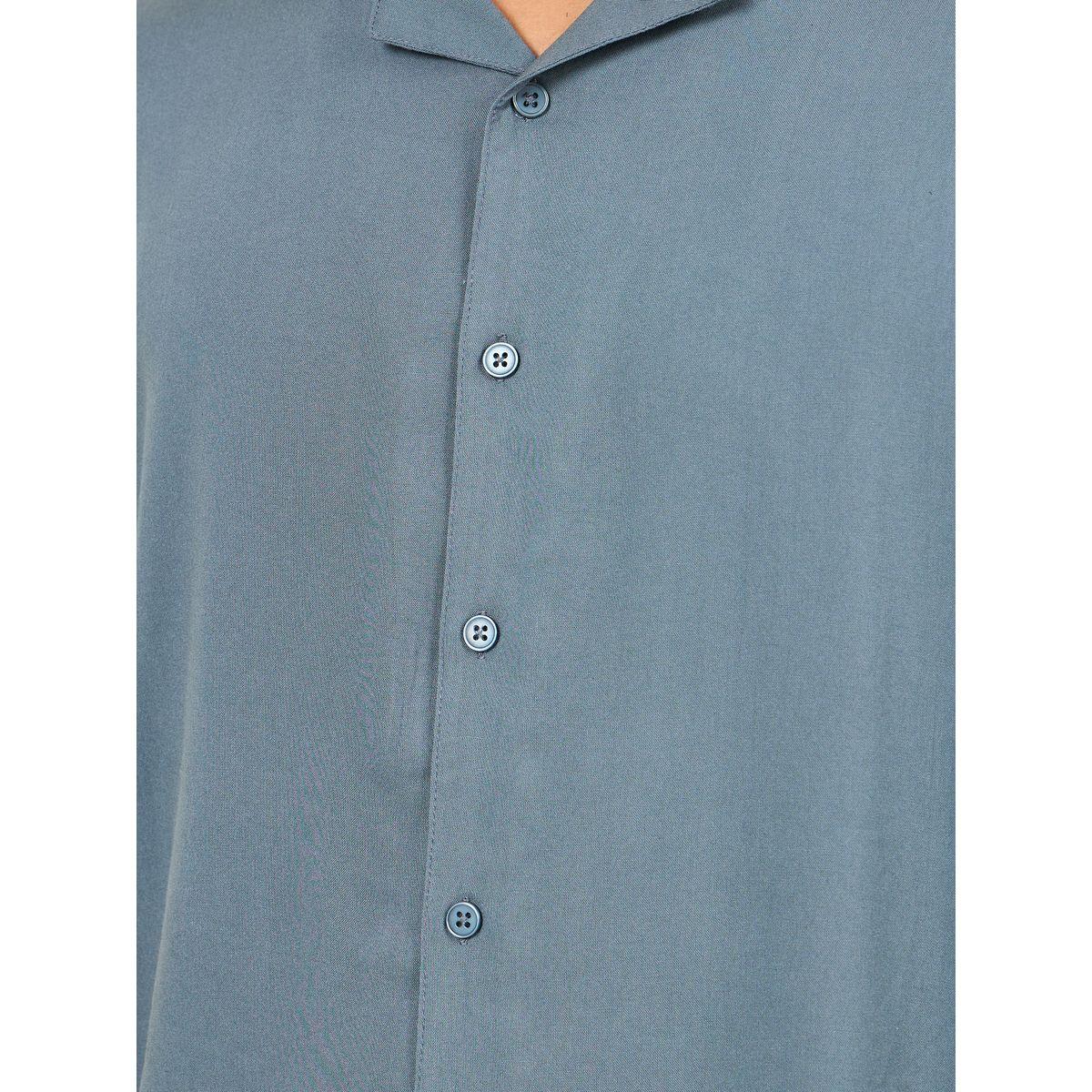 Styli Solid Resort Collar Relaxed Fit Shirt-men-clothing-shirts-image-3
