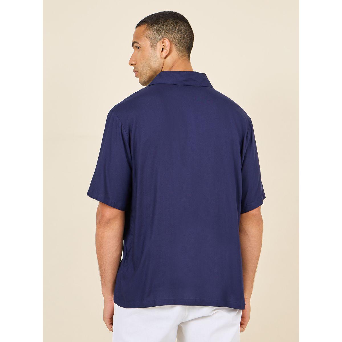 Styli Solid Resort Collar Relaxed Fit Shirt-men-clothing-shirts-image-4