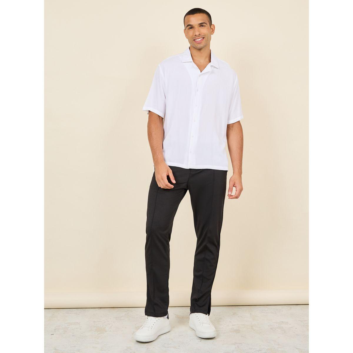 Styli Solid Resort Collar Relaxed Fit Shirt-men-clothing-shirts-image-2