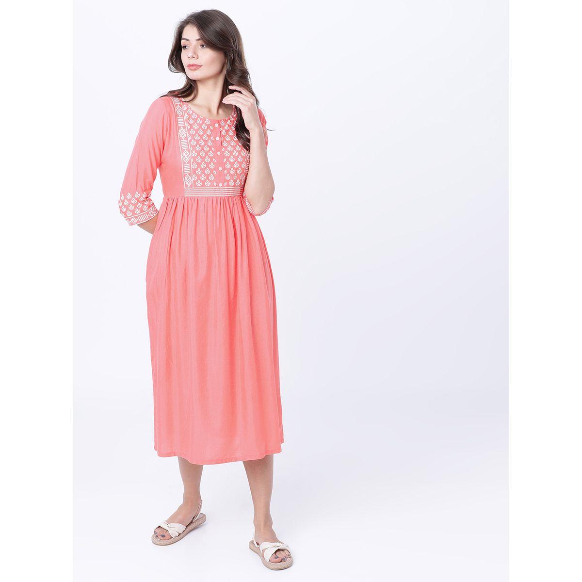 Vishudh X Styli  Floral Print Gathered Detail A-Line Midi Dress-women-clothing-dresses-image-1
