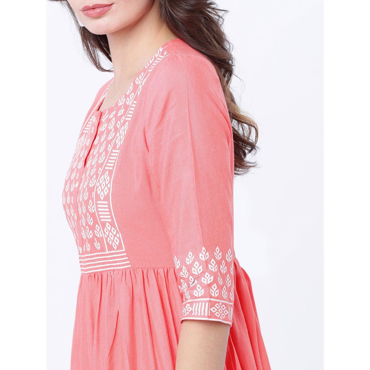 فستان ميدي مطبع بزهور مع كسرات فيشود × ستايلي-women-clothing-dresses-image-4