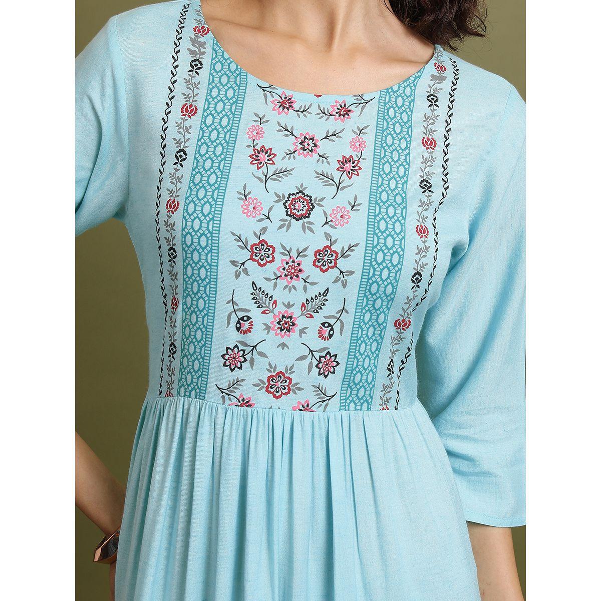 Vishudh X Styli  Embroidered Gathered Detail A-Line Midi Dress-women-clothing-dresses-image-5