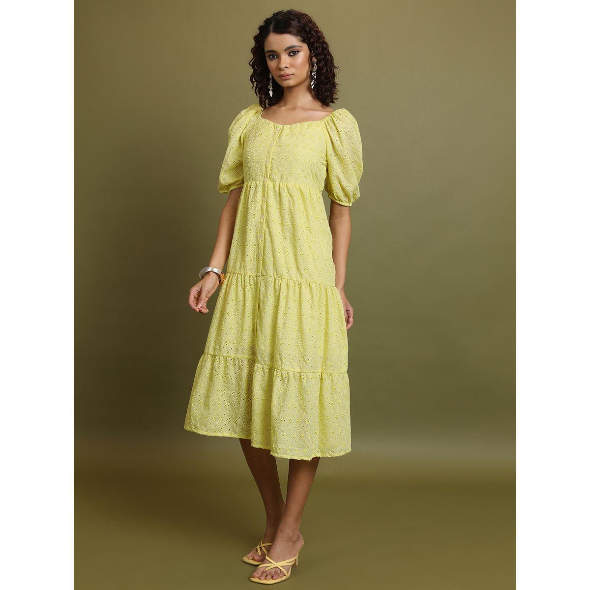 فستان ميدي بكسرات وياقة على شكل قلب فيشود × ستايلي-women-clothing-dresses-image-2