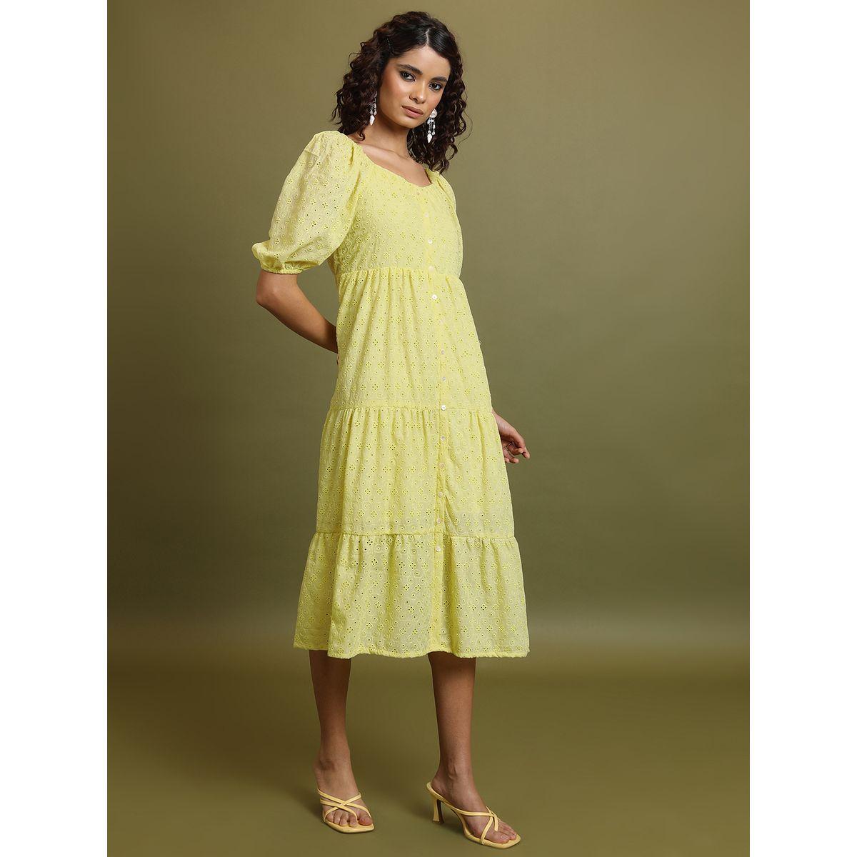 فستان ميدي بكسرات وياقة على شكل قلب فيشود × ستايلي-women-clothing-dresses-image-4