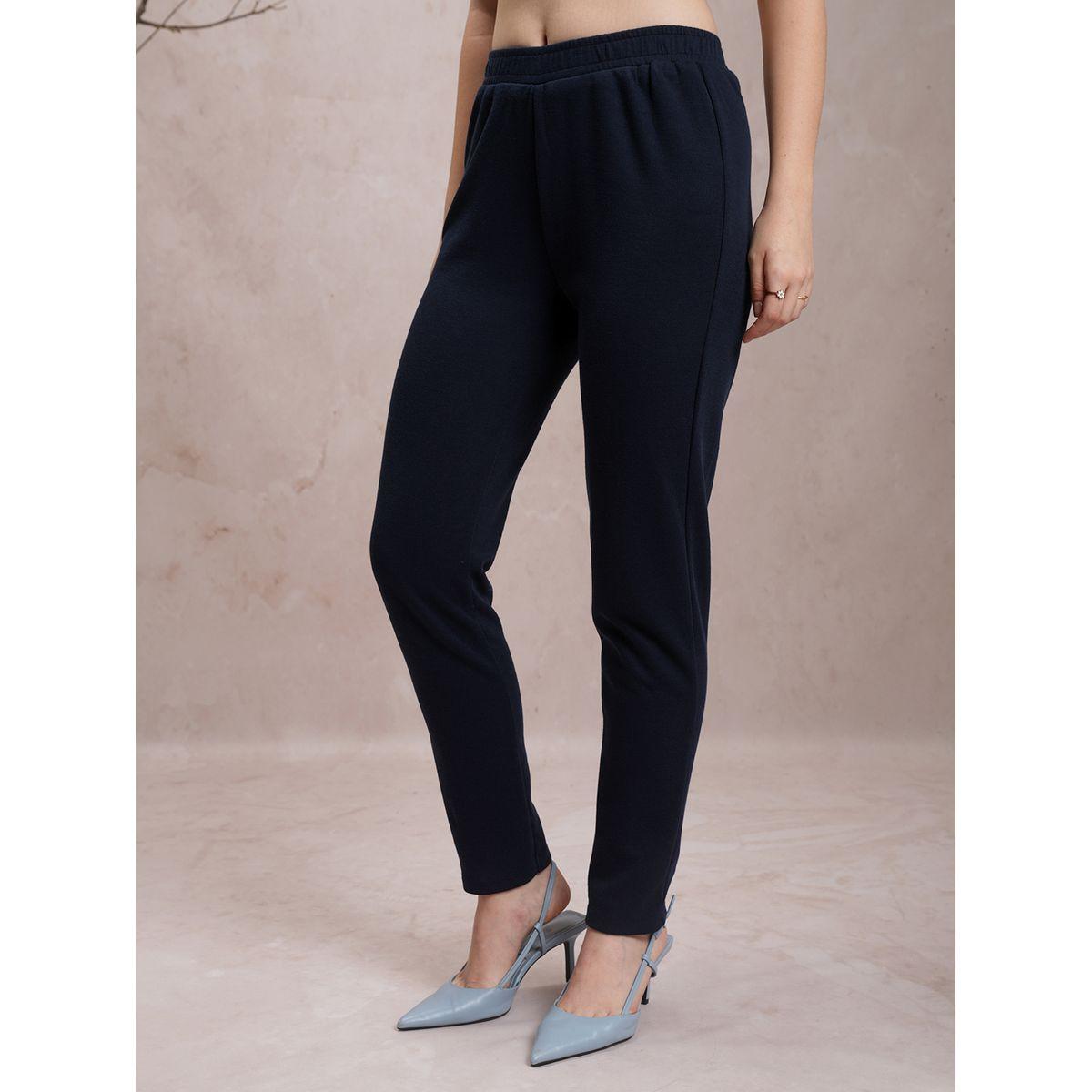 Vishudh X Styli  Solid Mid Rise Regular Fit Pants-women-clothing-bottoms-trousers-image-4