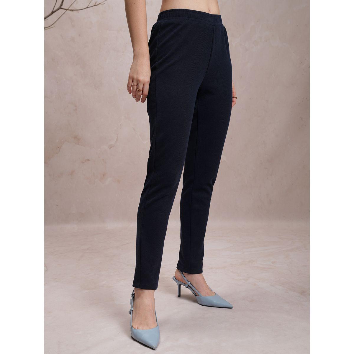 Vishudh X Styli  Solid Mid Rise Regular Fit Pants-women-clothing-bottoms-trousers-image-6