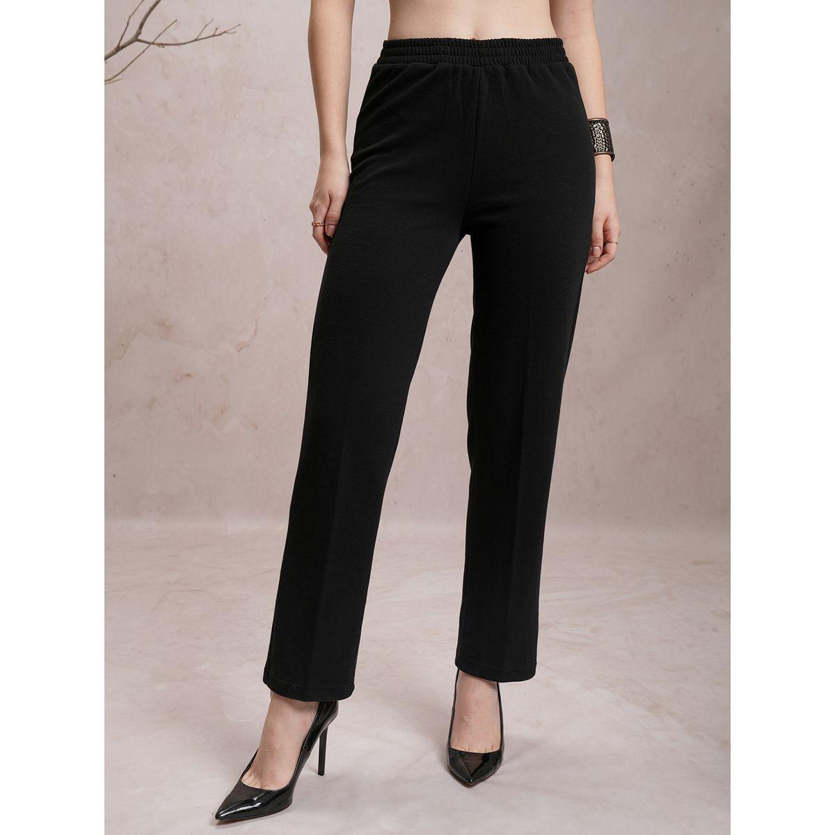 Vishudh X Styli  Solid Mid Rise Regular Fit Pants-women-clothing-bottoms-trousers-image-1