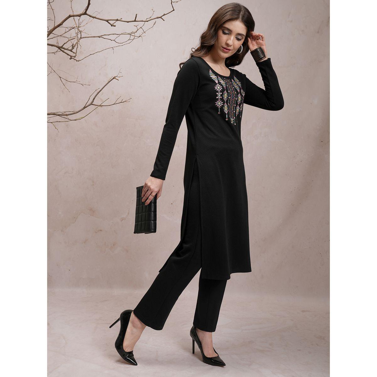 Vishudh X Styli  Solid Mid Rise Regular Fit Pants-women-clothing-bottoms-trousers-image-2